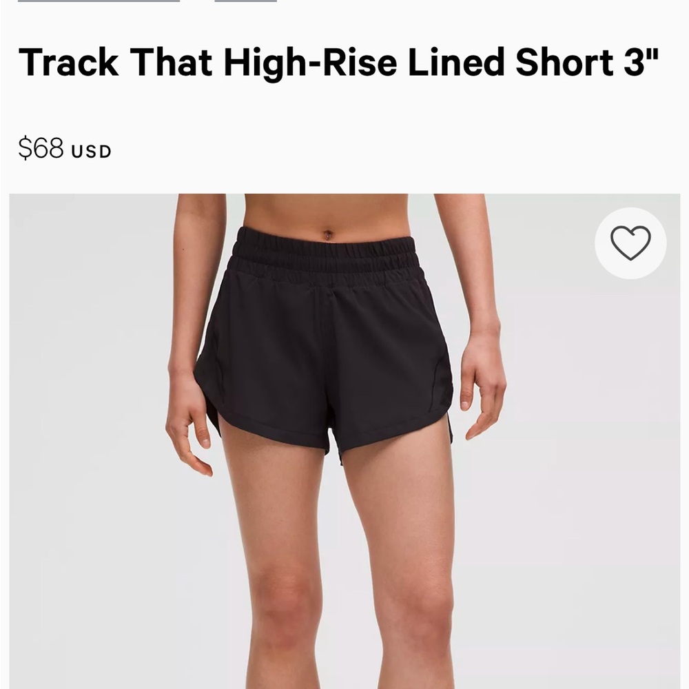 Lululemon Track that Rise 3” short